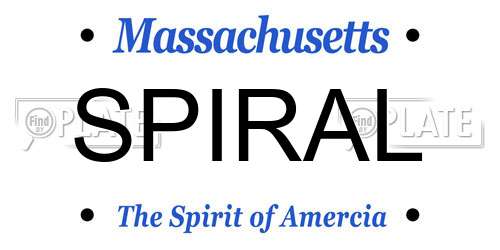 SPIRAL Massachusetts License Plate