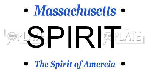 SPIRIT Massachusetts License Plate