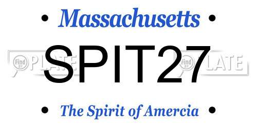 SPIT27 Massachusetts License Plate