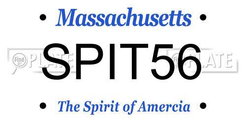 SPIT56 Massachusetts License Plate