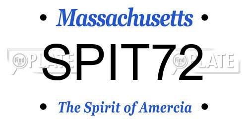 SPIT72 Massachusetts License Plate