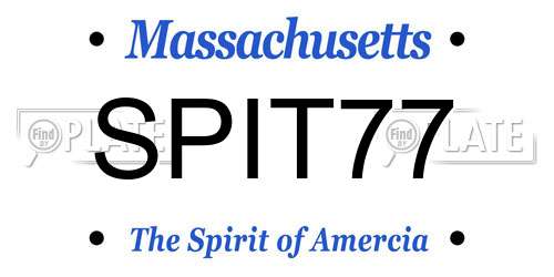 SPIT77 Massachusetts License Plate