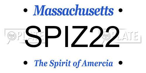 SPIZ22 Massachusetts License Plate