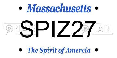 SPIZ27 Massachusetts License Plate