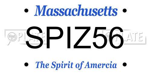 SPIZ56 Massachusetts License Plate