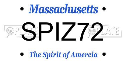SPIZ72 Massachusetts License Plate