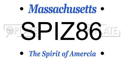 SPIZ86 Massachusetts License Plate