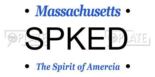 SPKED Massachusetts License Plate