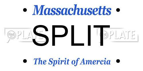 SPLIT Massachusetts License Plate