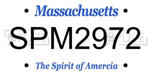 SPM2972 Massachusetts License Plate
