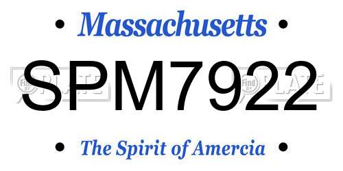 SPM7922 Massachusetts License Plate