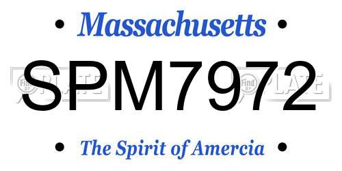 SPM7972 Massachusetts License Plate