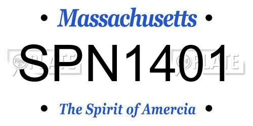 SPN1401 Massachusetts License Plate