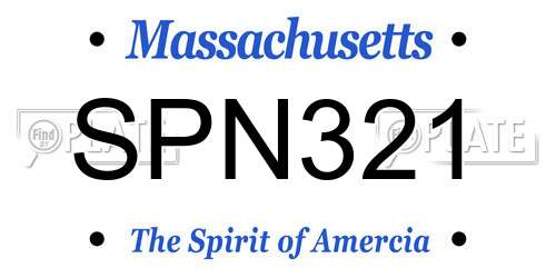 SPN321 Massachusetts License Plate