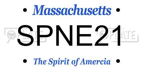 SPNE21 Massachusetts License Plate