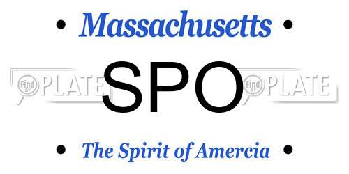 SPO Massachusetts License Plate