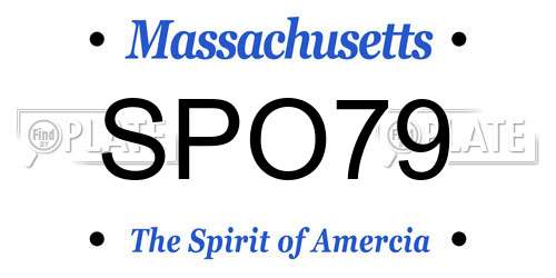 SPO79 Massachusetts License Plate