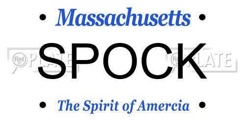 SPOCK Massachusetts License Plate