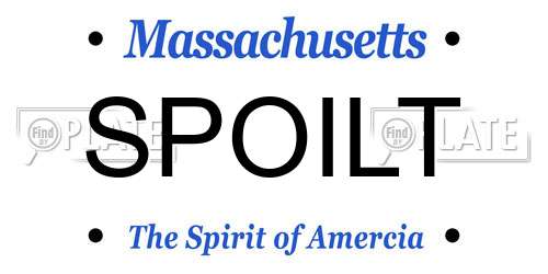 SPOILT Massachusetts License Plate