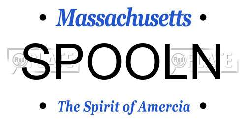 SPOOLN Massachusetts License Plate