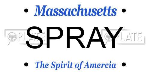 SPRAY Massachusetts License Plate