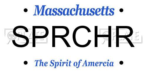 SPRCHR Massachusetts License Plate
