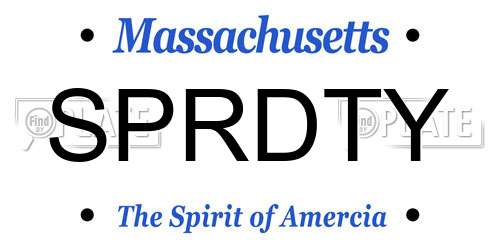 SPRDTY Massachusetts License Plate