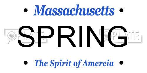 SPRING Massachusetts License Plate