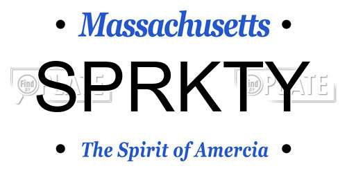 SPRKTY Massachusetts License Plate