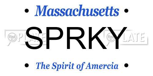 SPRKY Massachusetts License Plate