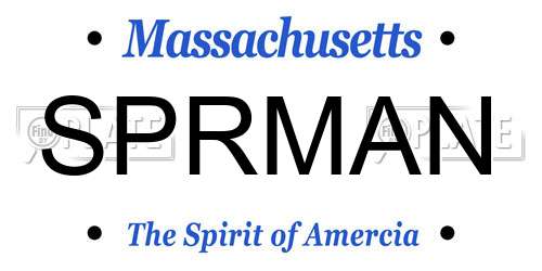 SPRMAN Massachusetts License Plate