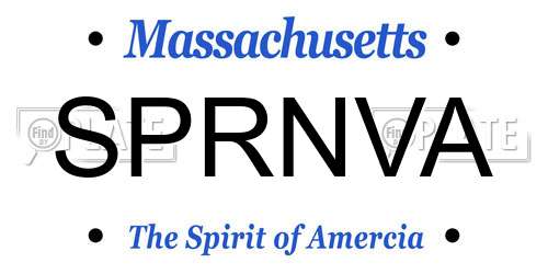 SPRNVA Massachusetts License Plate