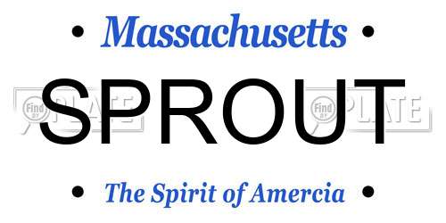 SPROUT Massachusetts License Plate