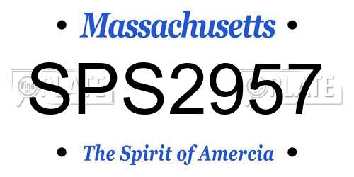 SPS2957 Massachusetts License Plate