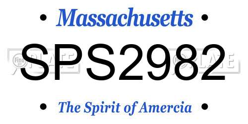 SPS2982 Massachusetts License Plate