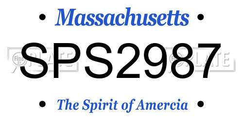 SPS2987 Massachusetts License Plate