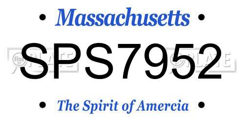 SPS7952 Massachusetts License Plate