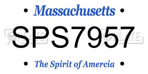 SPS7957 Massachusetts License Plate