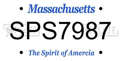 SPS7987 Massachusetts License Plate