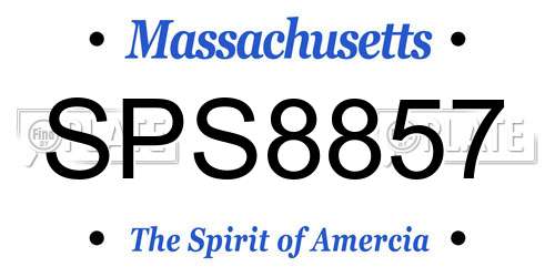 SPS8857 Massachusetts License Plate