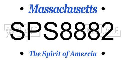 SPS8882 Massachusetts License Plate