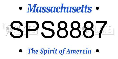 SPS8887 Massachusetts License Plate