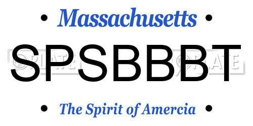 SPSBBBT Massachusetts License Plate