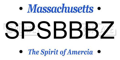 SPSBBBZ Massachusetts License Plate