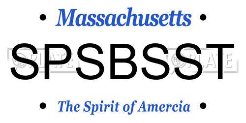 SPSBSST Massachusetts License Plate