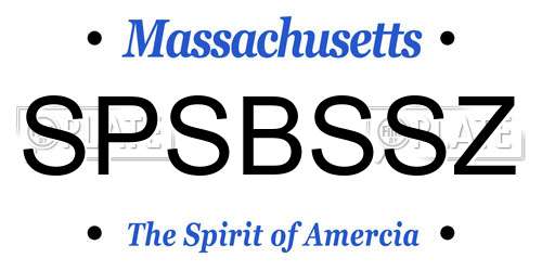 SPSBSSZ Massachusetts License Plate
