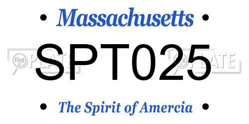 SPT025 Massachusetts License Plate