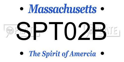 SPT02B Massachusetts License Plate