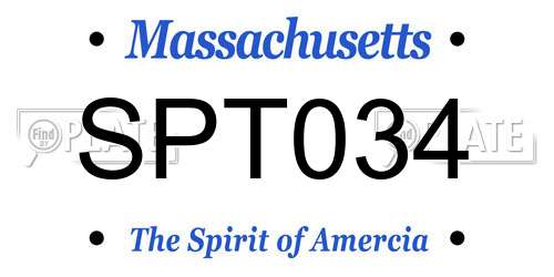 SPT034 Massachusetts License Plate
