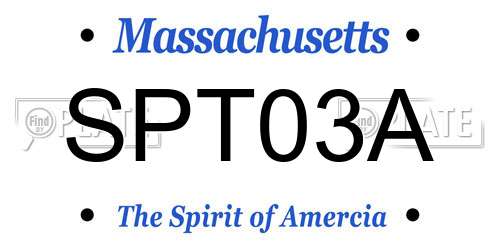 SPT03A Massachusetts License Plate